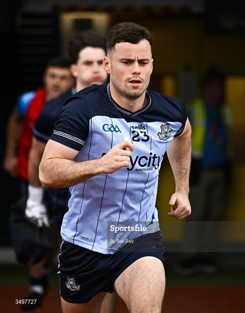 28 June 2026; Ross McGarry of Dublin before the GAA Football All-Ireland Senior Championship quarter-final match between Dublin and Galway at Croke Park in Dublin. Photo by Seb Daly/Sportsfile