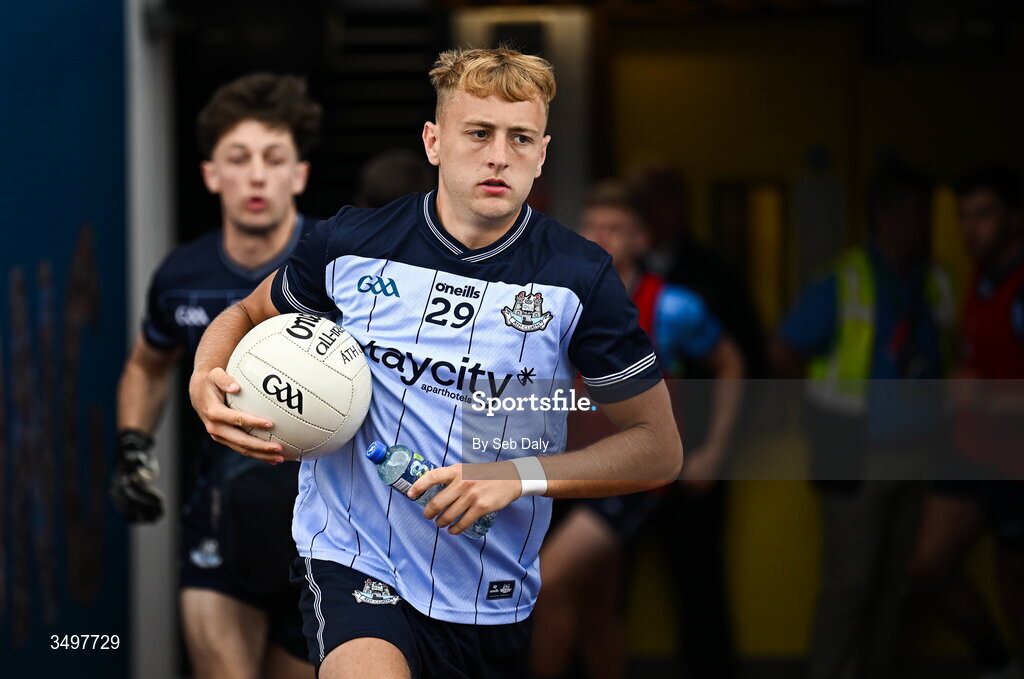 28 June 2026; Jack Lundy of Dublin before the GAA Football All-Ireland Senior Championship quarter-final match between Dublin and Galway at Croke Park in Dublin. Photo by Seb Daly/Sportsfile