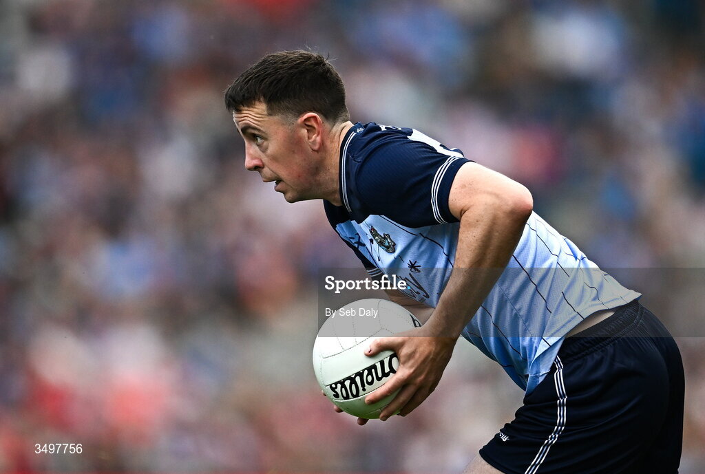 28 June 2026; Cormac Costello of Dublin during the GAA Football All-Ireland Senior Championship quarter-final match between Dublin and Galway at Croke Park in Dublin. Photo by Seb Daly/Sportsfile