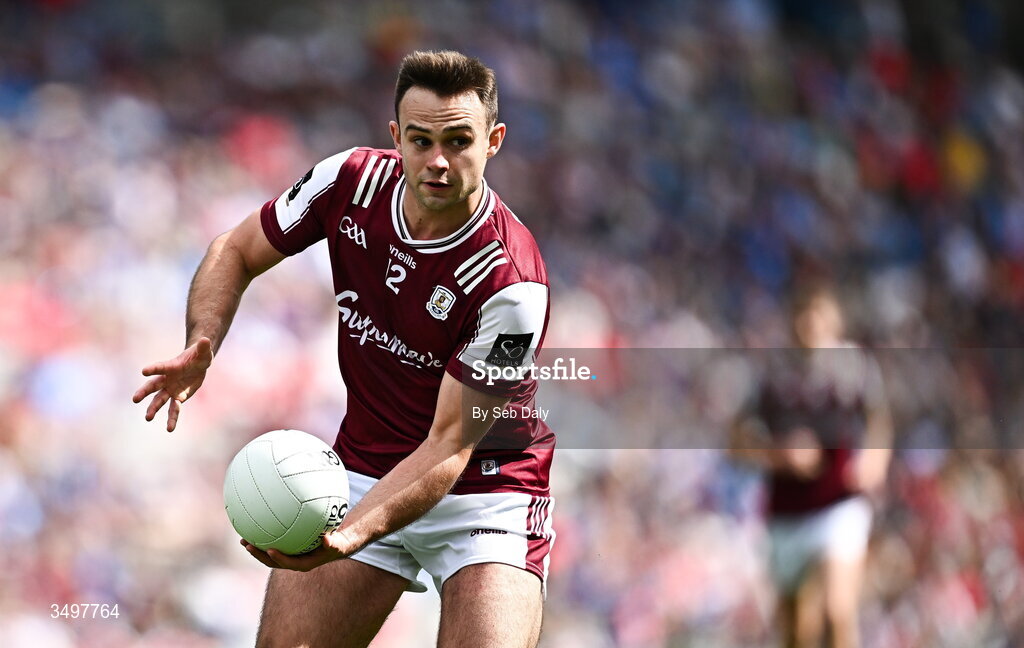 28 June 2026; Cillian McDaid of Galway during the GAA Football All-Ireland Senior Championship quarter-final match between Dublin and Galway at Croke Park in Dublin. Photo by Seb Daly/Sportsfile