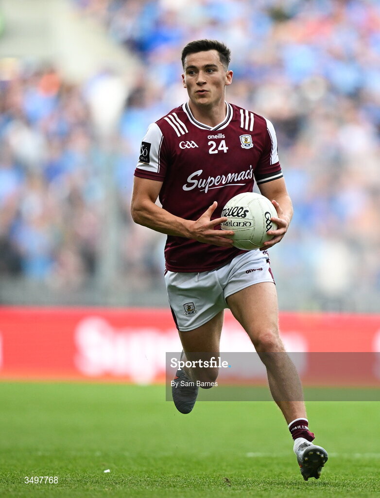 28 June 2026; Finnian Ó Laoi of Galway during the GAA Football All-Ireland Senior Championship quarter-final match between Dublin and Galway at Croke Park in Dublin. Photo by Sam Barnes/Sportsfile
