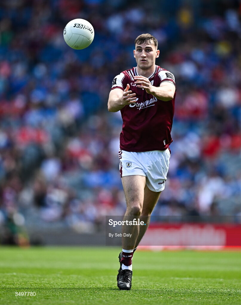 28 June 2026; Matthew Tierney of Galway during the GAA Football All-Ireland Senior Championship quarter-final match between Dublin and Galway at Croke Park in Dublin. Photo by Seb Daly/Sportsfile