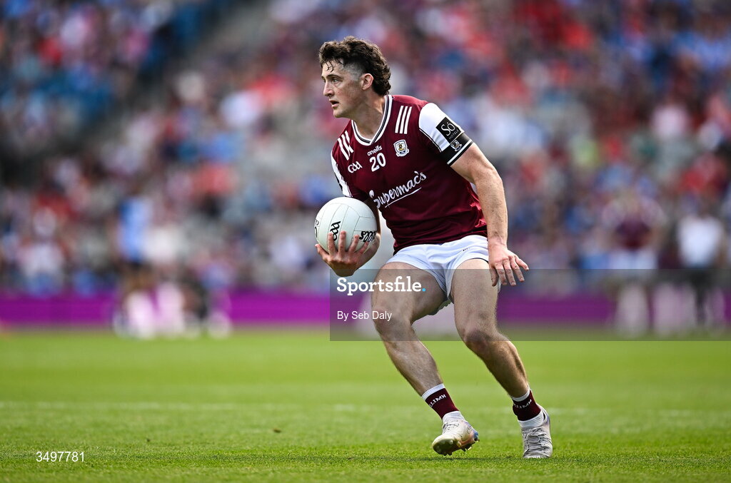 28 June 2026; Kieran Molloy of Galway during the GAA Football All-Ireland Senior Championship quarter-final match between Dublin and Galway at Croke Park in Dublin. Photo by Seb Daly/Sportsfile