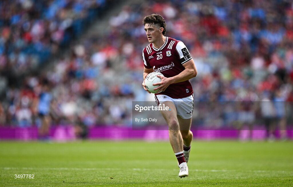 28 June 2026; Kieran Molloy of Galway during the GAA Football All-Ireland Senior Championship quarter-final match between Dublin and Galway at Croke Park in Dublin. Photo by Seb Daly/Sportsfile