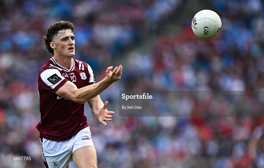 28 June 2026; Kieran Molloy of Galway during the GAA Football All-Ireland Senior Championship quarter-final match between Dublin and Galway at Croke Park in Dublin. Photo by Seb Daly/Sportsfile