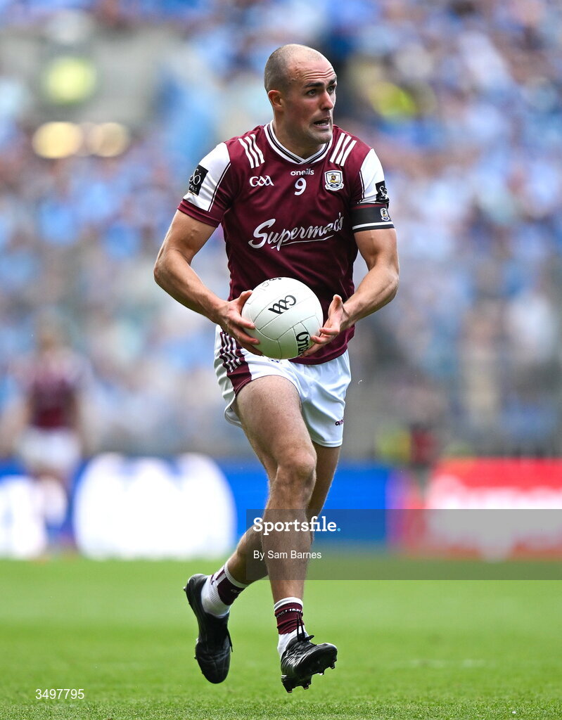 28 June 2026; John Maher of Galway during the GAA Football All-Ireland Senior Championship quarter-final match between Dublin and Galway at Croke Park in Dublin. Photo by Sam Barnes/Sportsfile