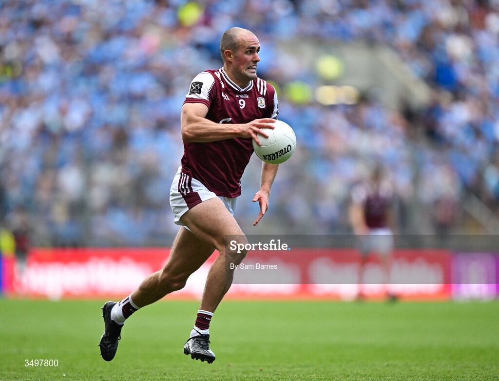 28 June 2026; John Maher of Galway during the GAA Football All-Ireland Senior Championship quarter-final match between Dublin and Galway at Croke Park in Dublin. Photo by Sam Barnes/Sportsfile
