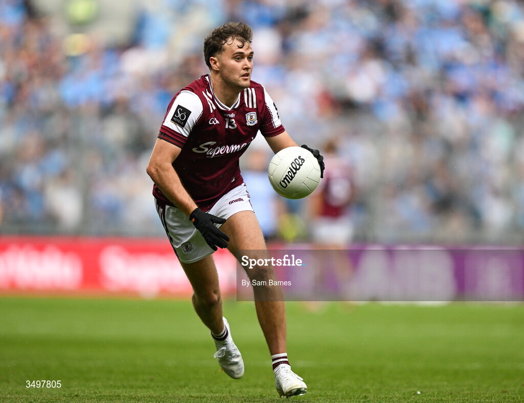 28 June 2026; Robert Finnerty of Galway during the GAA Football All-Ireland Senior Championship quarter-final match between Dublin and Galway at Croke Park in Dublin. Photo by Sam Barnes/Sportsfile