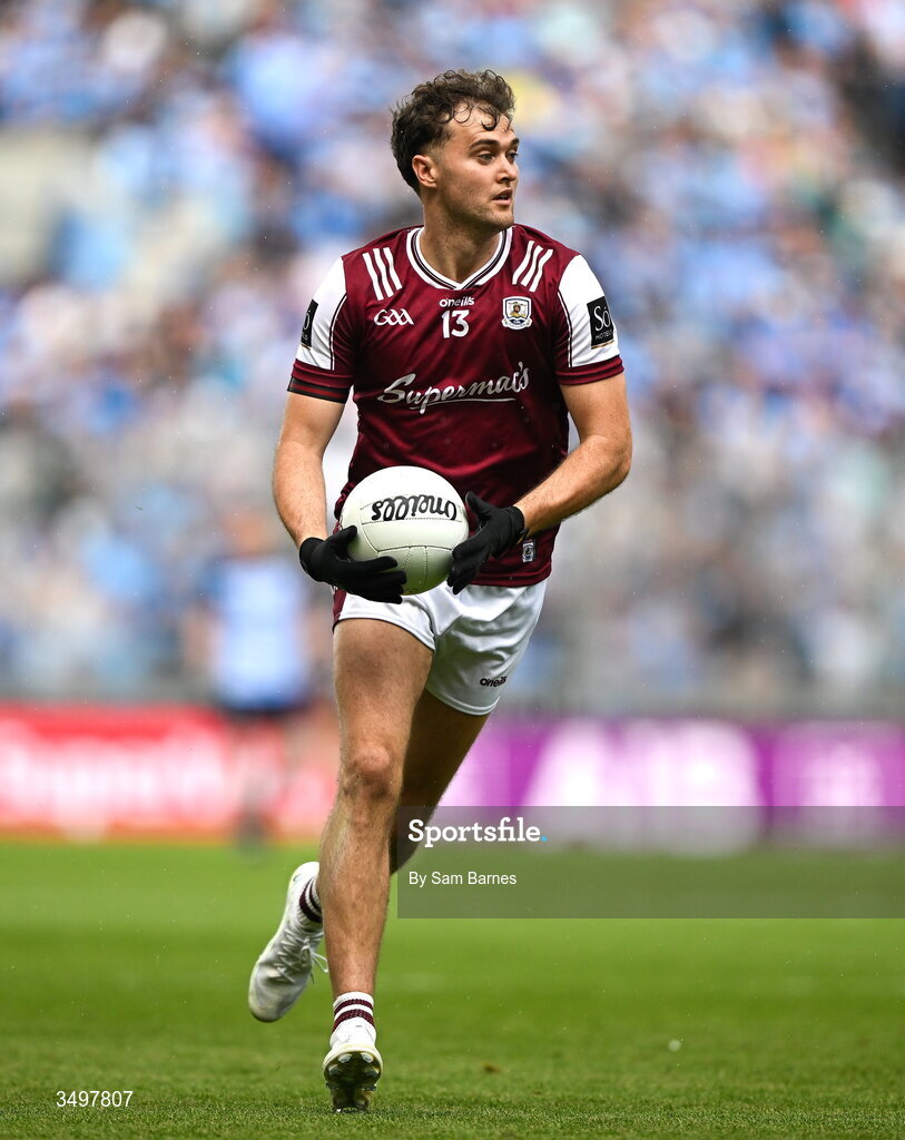 28 June 2026; Robert Finnerty of Galway during the GAA Football All-Ireland Senior Championship quarter-final match between Dublin and Galway at Croke Park in Dublin. Photo by Sam Barnes/Sportsfile