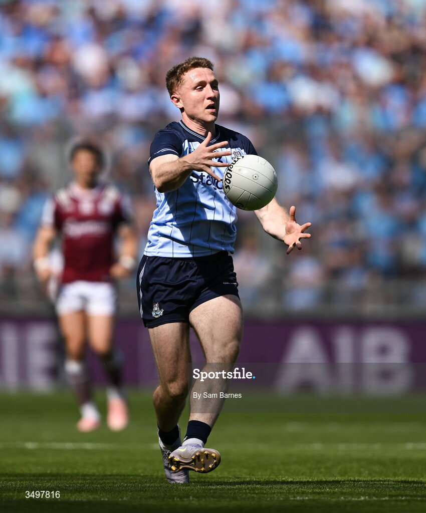 28 June 2026; Paddy Small of Dublin during the GAA Football All-Ireland Senior Championship quarter-final match between Dublin and Galway at Croke Park in Dublin. Photo by Sam Barnes/Sportsfile