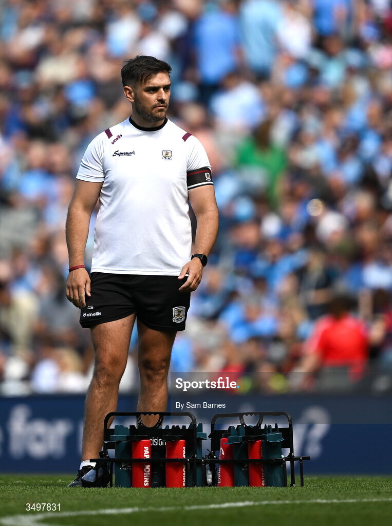 28 June 2026; Galway strength and conditioning coach Cian Breathnach McGinn before the GAA Football All-Ireland Senior Championship quarter-final match between Dublin and Galway at Croke Park in Dublin. Photo by Sam Barnes/Sportsfile