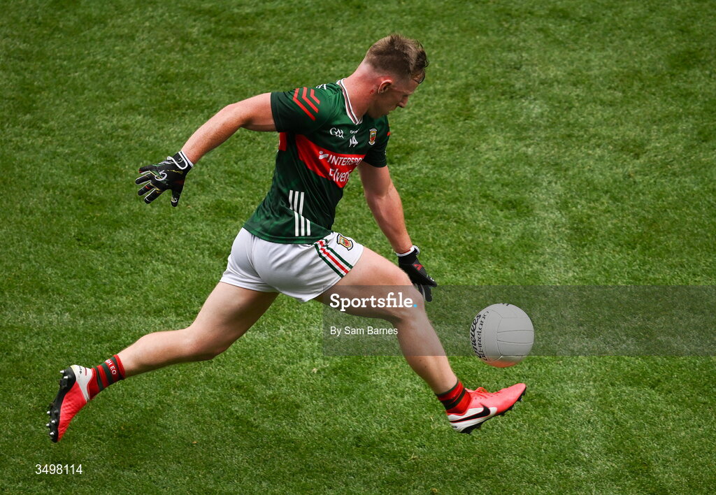 27 June 2026; Ryan O'Donoghue of Mayo during the GAA Football All-Ireland Senior Championship quarter-final match between Cork and Mayo at Croke Park in Dublin. Photo by Sam Barnes/Sportsfile