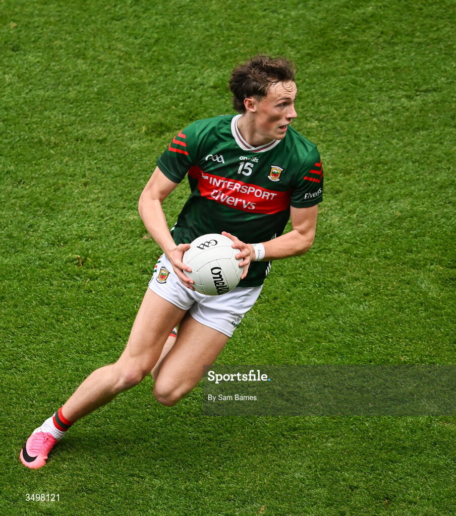 27 June 2026; Kobe McDonald of Mayo during the GAA Football All-Ireland Senior Championship quarter-final match between Cork and Mayo at Croke Park in Dublin. Photo by Sam Barnes/Sportsfile