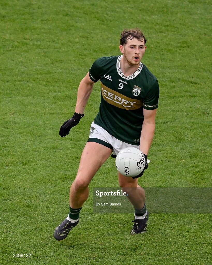 27 June 2026; Seán O'Brien of Kerry during the GAA Football All-Ireland Senior Championship quarter-final match between Kerry and Tyrone at Croke Park in Dublin. Photo by Sam Barnes/Sportsfile