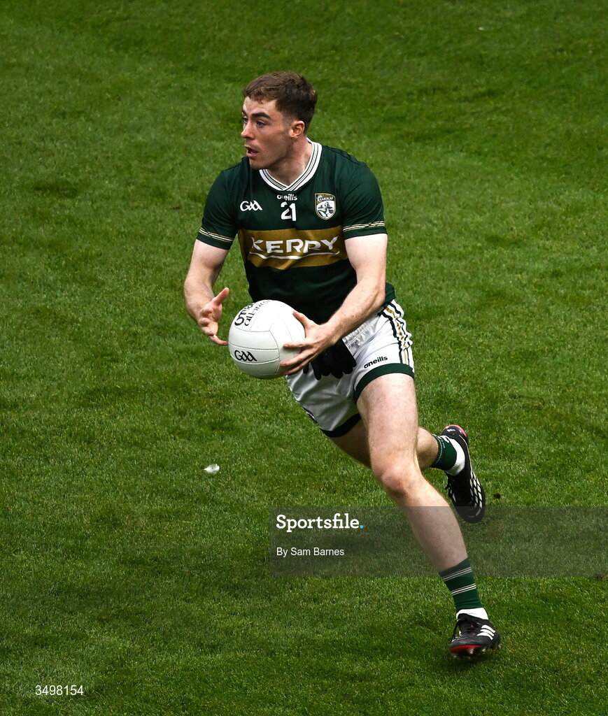 27 June 2026; Armin Heinrich of Kerry during the GAA Football All-Ireland Senior Championship quarter-final match between Kerry and Tyrone at Croke Park in Dublin. Photo by Sam Barnes/Sportsfile