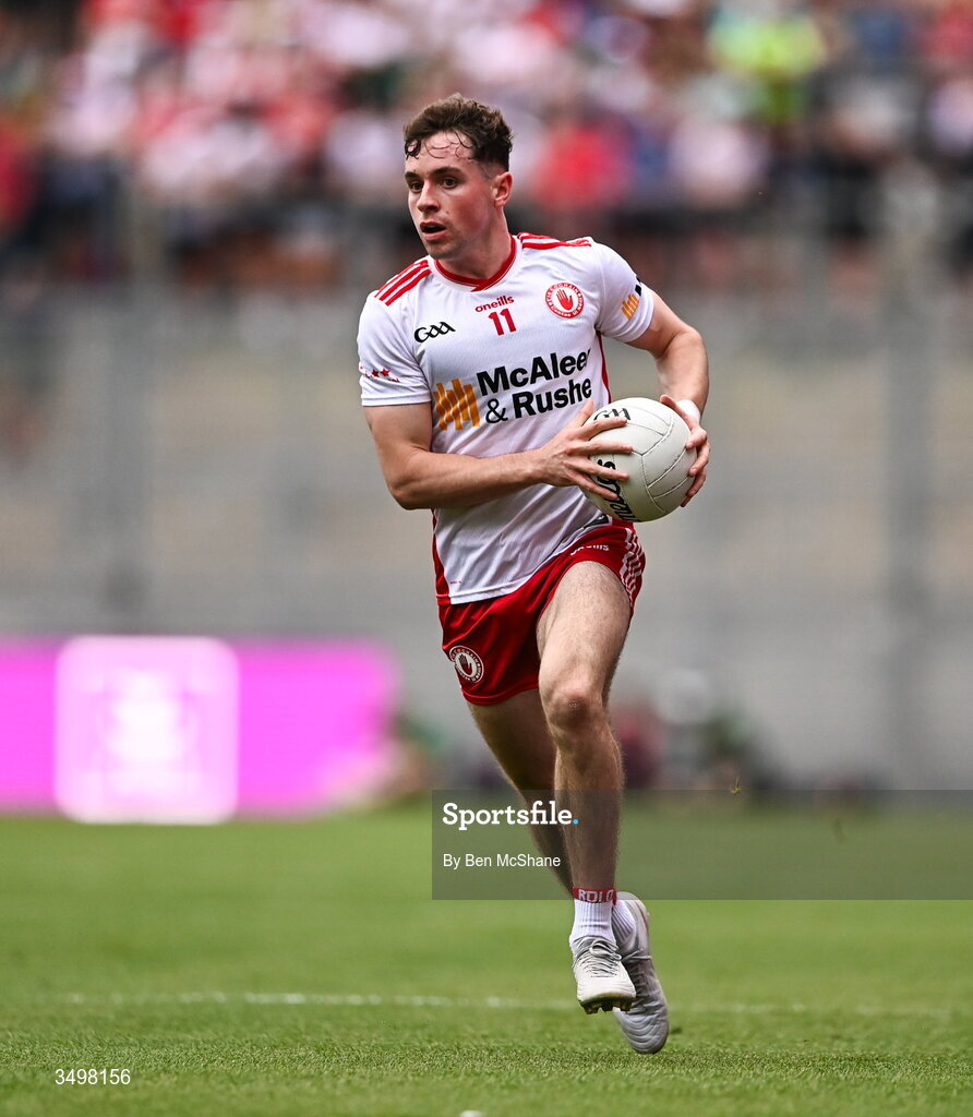 27 June 2026; Ronan Cassidy of Tyrone during the GAA Football All-Ireland Senior Championship quarter-final match between Kerry and Tyrone at Croke Park in Dublin. Photo by Ben McShane/Sportsfile