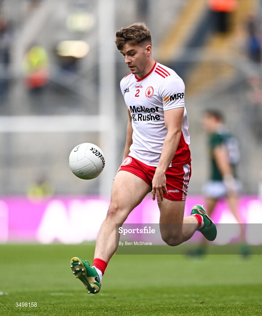 27 June 2026; Cormac Quinn of Tyrone during the GAA Football All-Ireland Senior Championship quarter-final match between Kerry and Tyrone at Croke Park in Dublin. Photo by Ben McShane/Sportsfile