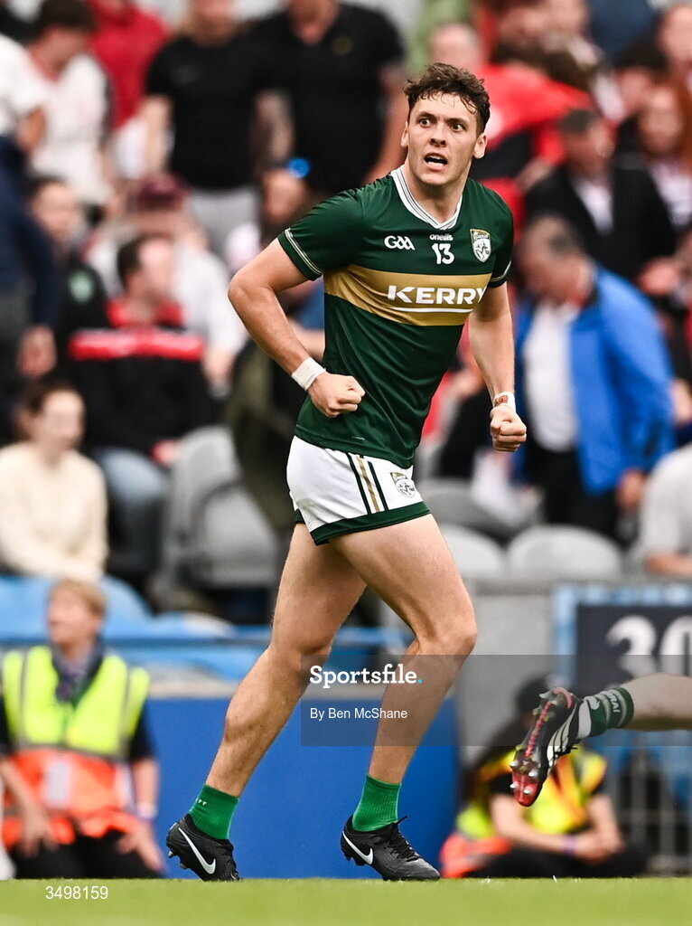 27 June 2026; David Clifford of Kerry during the GAA Football All-Ireland Senior Championship quarter-final match between Kerry and Tyrone at Croke Park in Dublin. Photo by Ben McShane/Sportsfile