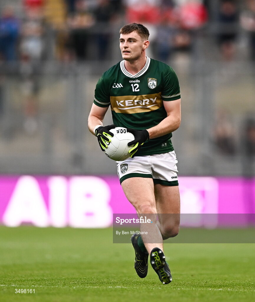 27 June 2026; Diarmuid O'Connor of Kerry during the GAA Football All-Ireland Senior Championship quarter-final match between Kerry and Tyrone at Croke Park in Dublin. Photo by Ben McShane/Sportsfile
