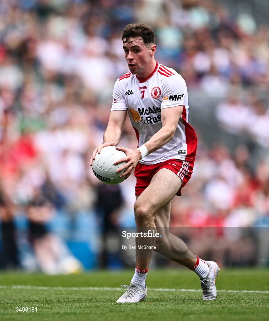 27 June 2026; Ronan Cassidy of Tyrone during the GAA Football All-Ireland Senior Championship quarter-final match between Kerry and Tyrone at Croke Park in Dublin. Photo by Ben McShane/Sportsfile