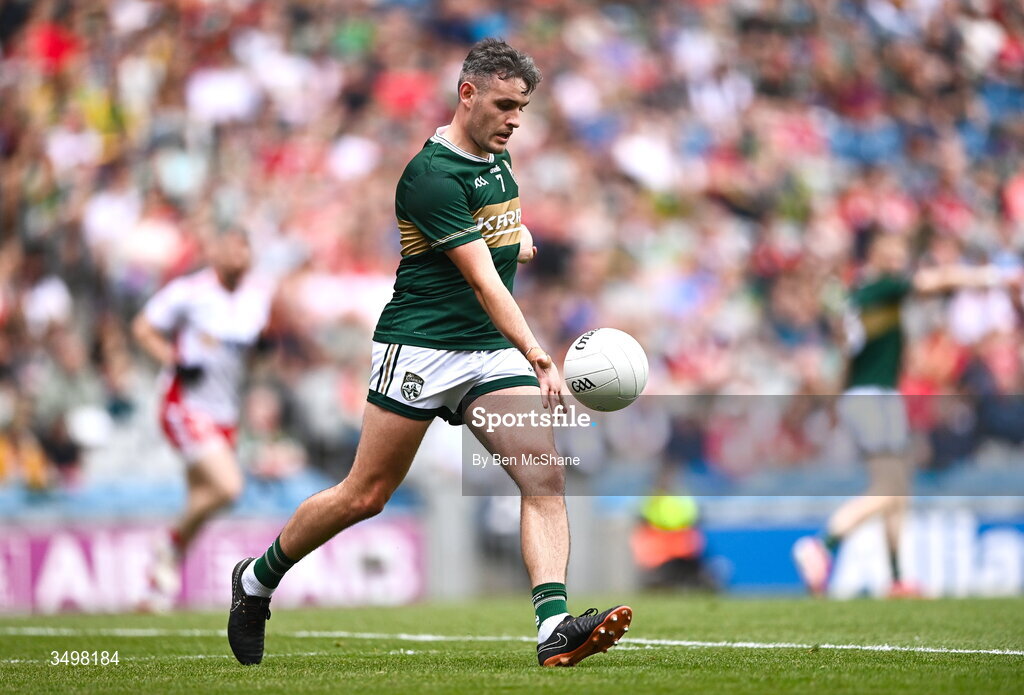 27 June 2026; Graham O'Sullivan of Kerry during the GAA Football All-Ireland Senior Championship quarter-final match between Kerry and Tyrone at Croke Park in Dublin. Photo by Ben McShane/Sportsfile
