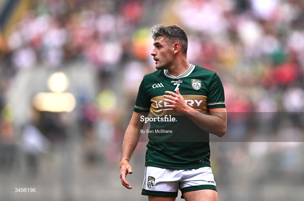 27 June 2026; Graham O'Sullivan of Kerry during the GAA Football All-Ireland Senior Championship quarter-final match between Kerry and Tyrone at Croke Park in Dublin. Photo by Ben McShane/Sportsfile