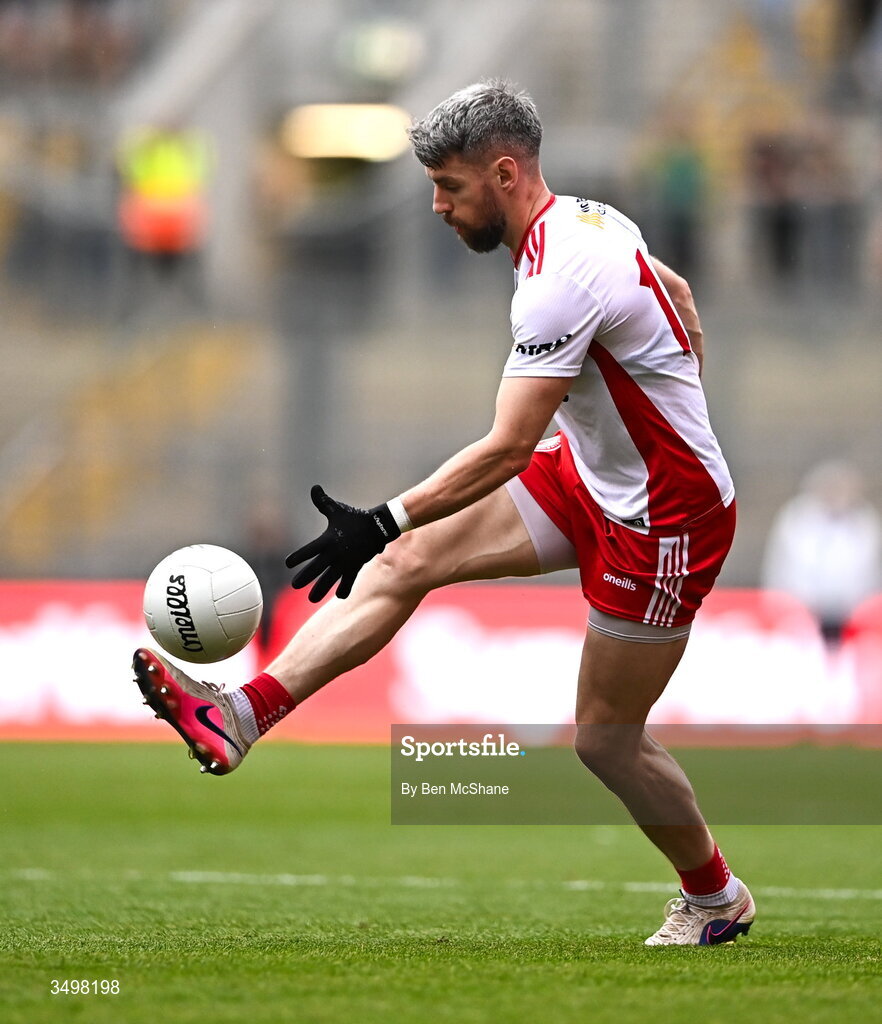 27 June 2026; Mattie Donnelly of Tyrone during the GAA Football All-Ireland Senior Championship quarter-final match between Kerry and Tyrone at Croke Park in Dublin. Photo by Ben McShane/Sportsfile