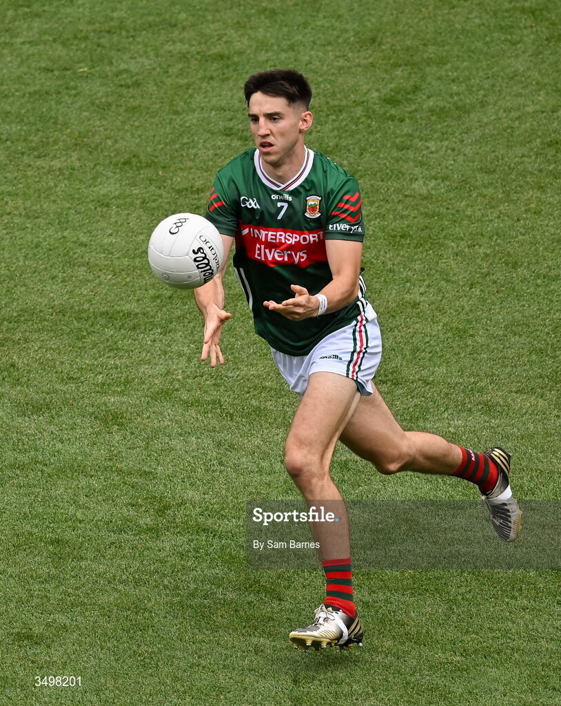 27 June 2026; Enda Hession of Mayo during the GAA Football All-Ireland Senior Championship quarter-final match between Cork and Mayo at Croke Park in Dublin. Photo by Sam Barnes/Sportsfile