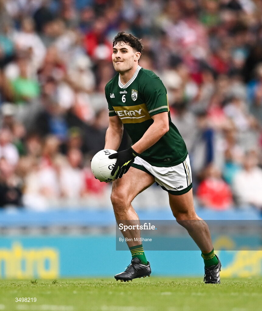 27 June 2026; Mike Breen of Kerry during the GAA Football All-Ireland Senior Championship quarter-final match between Kerry and Tyrone at Croke Park in Dublin. Photo by Ben McShane/Sportsfile
