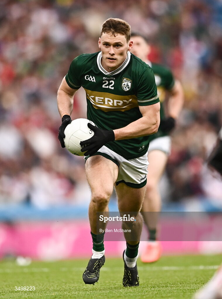 27 June 2026; Gavin White of Kerry during the GAA Football All-Ireland Senior Championship quarter-final match between Kerry and Tyrone at Croke Park in Dublin. Photo by Ben McShane/Sportsfile