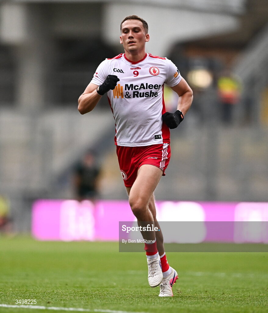 27 June 2026; Conn Kilpatrick of Tyrone during the GAA Football All-Ireland Senior Championship quarter-final match between Kerry and Tyrone at Croke Park in Dublin. Photo by Ben McShane/Sportsfile