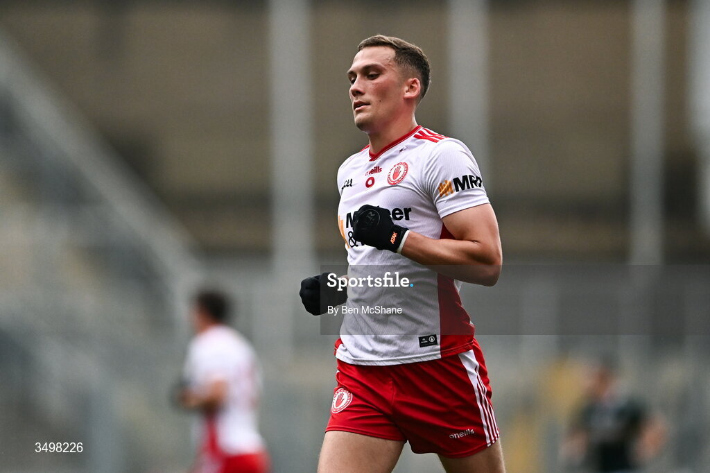 27 June 2026; Conn Kilpatrick of Tyrone during the GAA Football All-Ireland Senior Championship quarter-final match between Kerry and Tyrone at Croke Park in Dublin. Photo by Ben McShane/Sportsfile