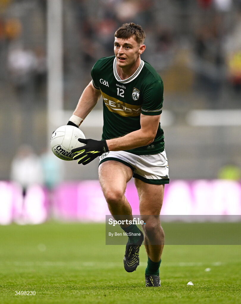27 June 2026; Diarmuid O'Connor of Kerry during the GAA Football All-Ireland Senior Championship quarter-final match between Kerry and Tyrone at Croke Park in Dublin. Photo by Ben McShane/Sportsfile