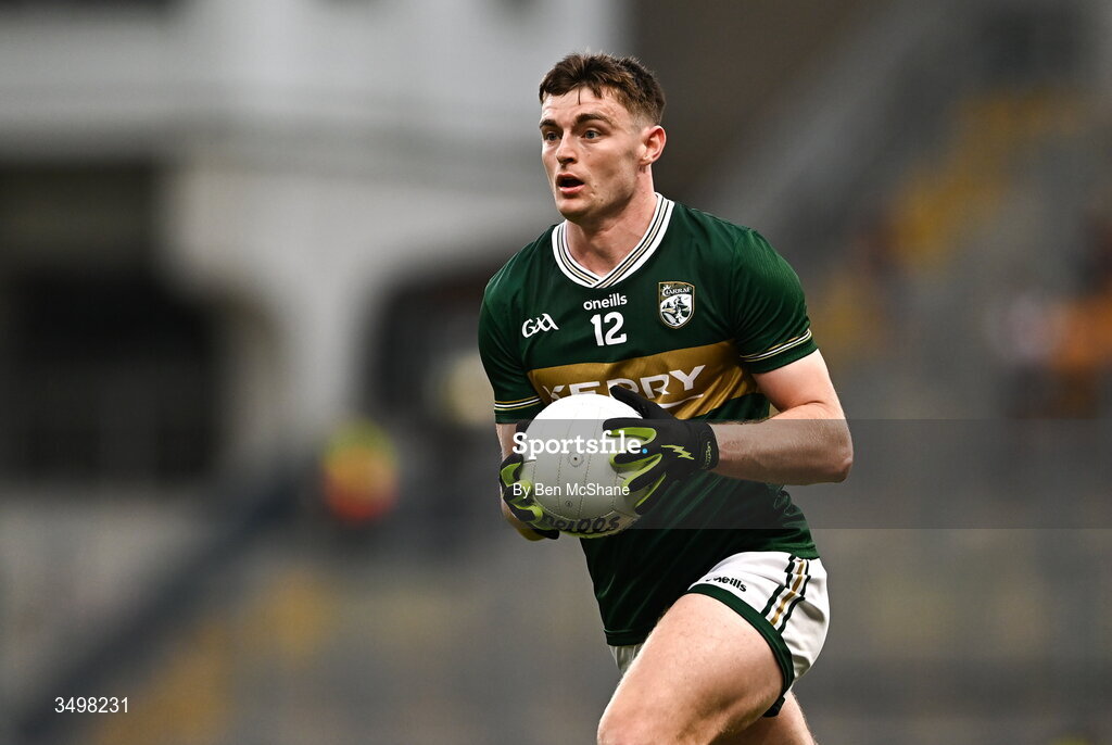 27 June 2026; Diarmuid O'Connor of Kerry during the GAA Football All-Ireland Senior Championship quarter-final match between Kerry and Tyrone at Croke Park in Dublin. Photo by Ben McShane/Sportsfile