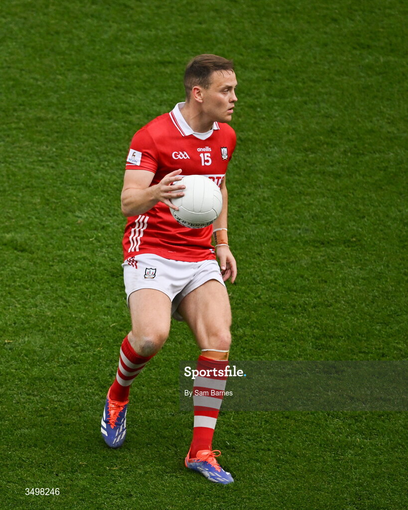 27 June 2026; Steven Sherlock of Cork during the GAA Football All-Ireland Senior Championship quarter-final match between Cork and Mayo at Croke Park in Dublin. Photo by Sam Barnes/Sportsfile