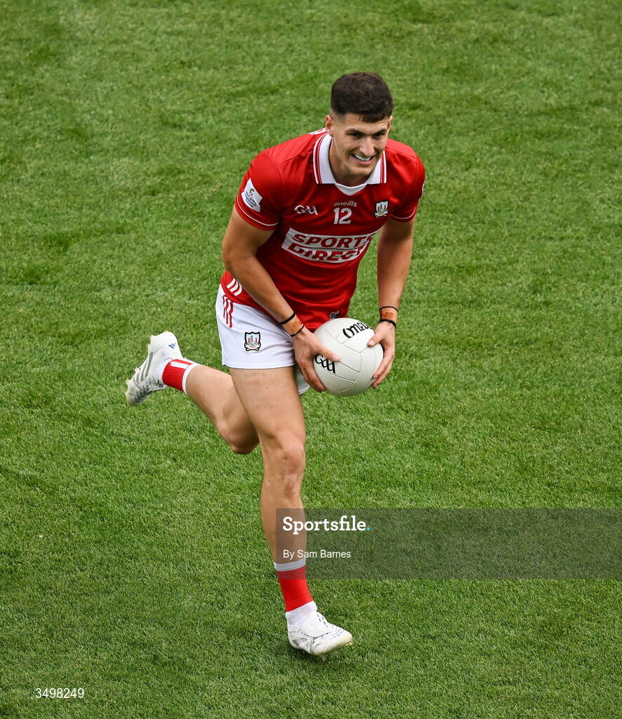 27 June 2026; Seán McDonnell of Cork during the GAA Football All-Ireland Senior Championship quarter-final match between Cork and Mayo at Croke Park in Dublin. Photo by Sam Barnes/Sportsfile
