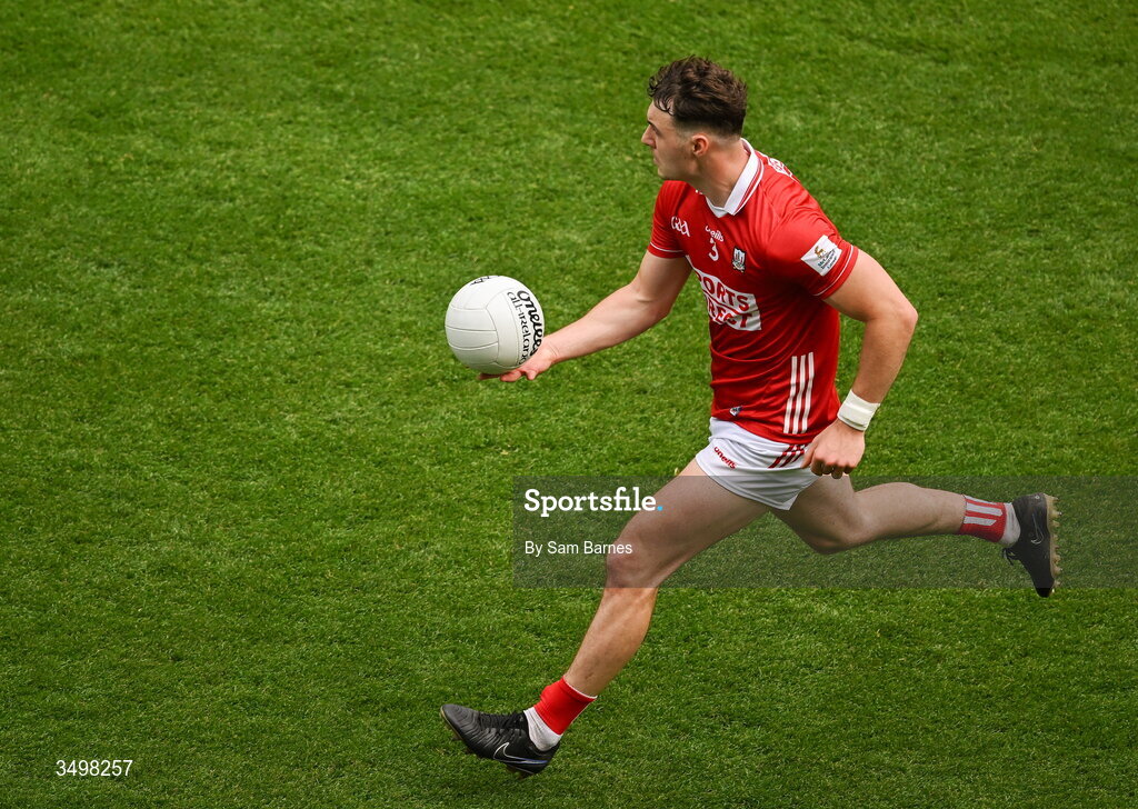 27 June 2026; Daniel O'Mahony of Cork during the GAA Football All-Ireland Senior Championship quarter-final match between Cork and Mayo at Croke Park in Dublin. Photo by Sam Barnes/Sportsfile