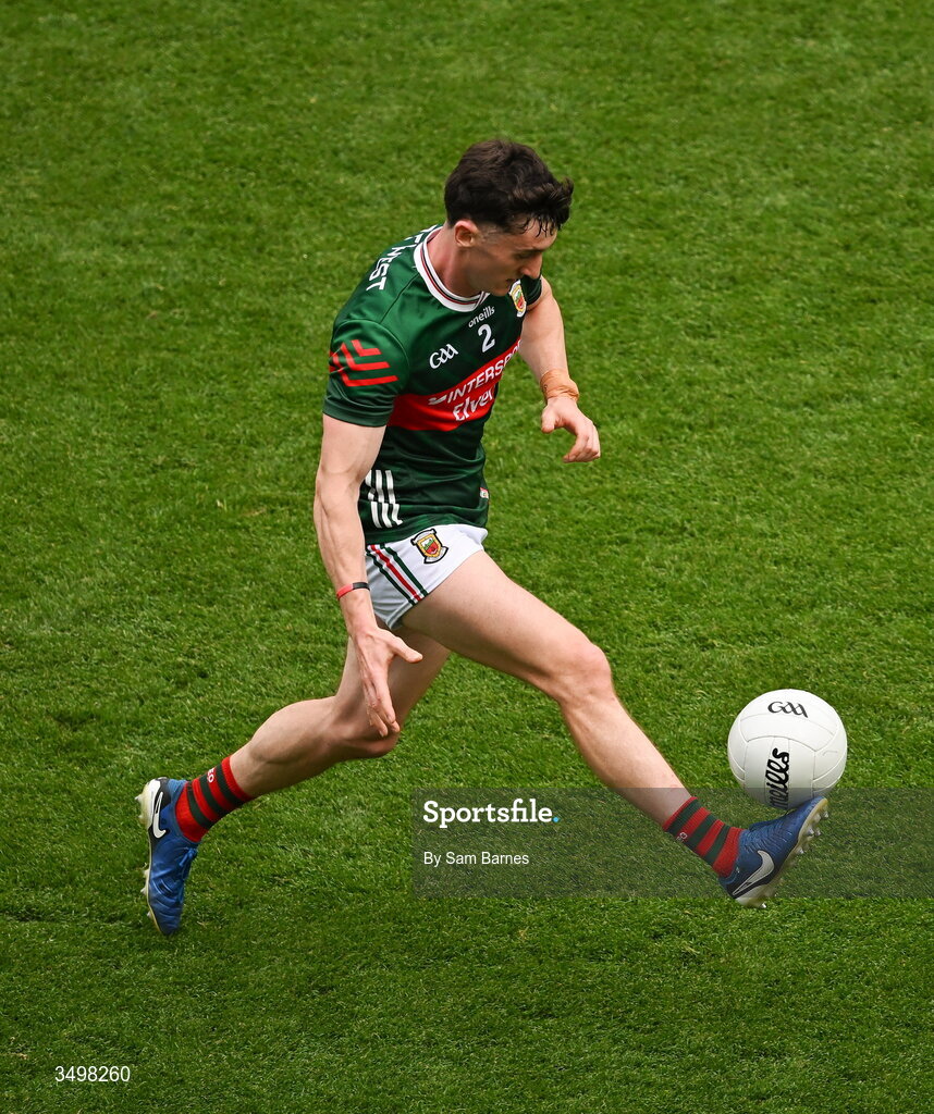 27 June 2026; Jack Coyne of Mayo during the GAA Football All-Ireland Senior Championship quarter-final match between Cork and Mayo at Croke Park in Dublin. Photo by Sam Barnes/Sportsfile
