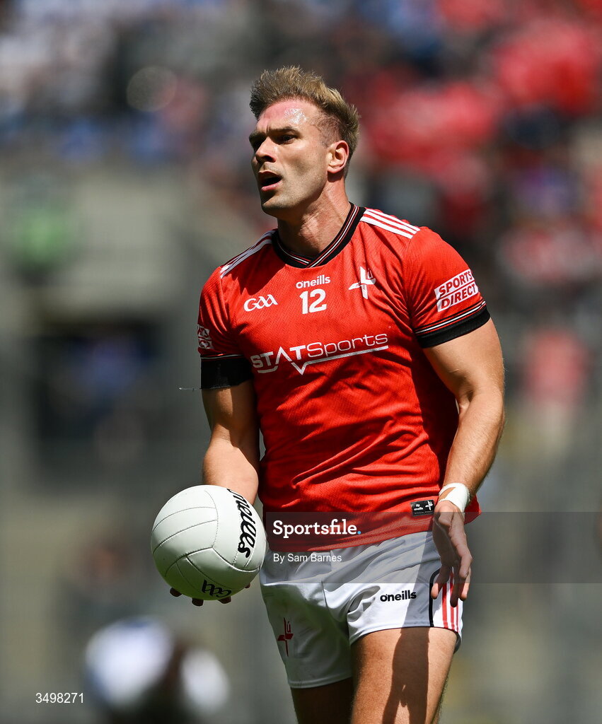28 June 2026; Conor Grimes of Louth during the GAA Football All-Ireland Senior Championship quarter-final match between Louth and Monaghan at Croke Park in Dublin. Photo by Sam Barnes/Sportsfile