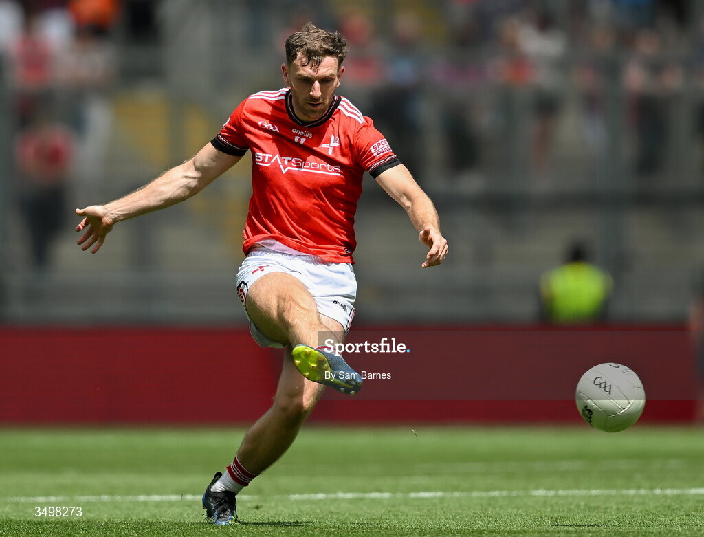28 June 2026; Sam Mulroy of Louth during the GAA Football All-Ireland Senior Championship quarter-final match between Louth and Monaghan at Croke Park in Dublin. Photo by Sam Barnes/Sportsfile
