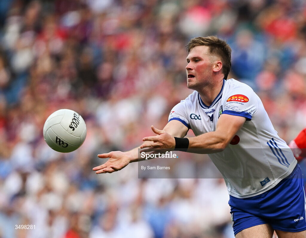 28 June 2026; Andrew Woods of Monaghan during the GAA Football All-Ireland Senior Championship quarter-final match between Louth and Monaghan at Croke Park in Dublin. Photo by Sam Barnes/Sportsfile