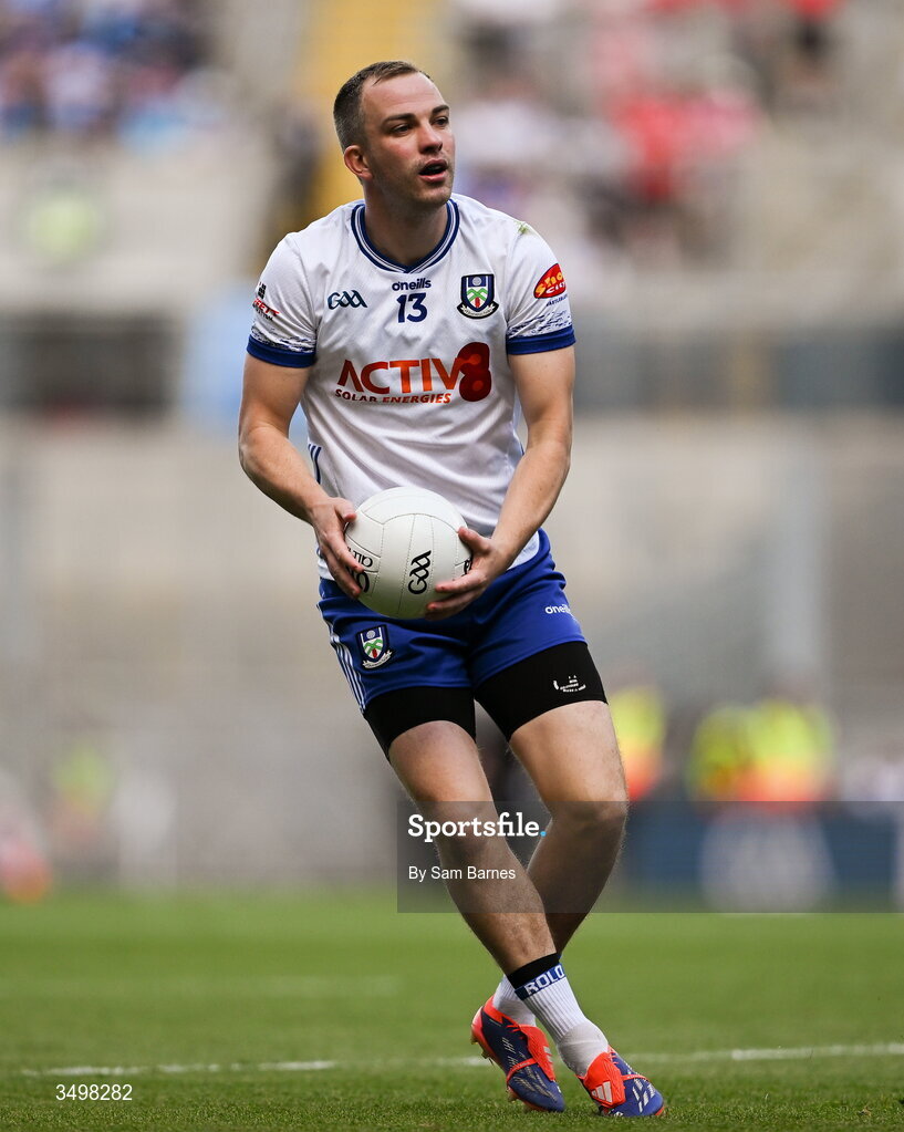 28 June 2026; Jack McCarron of Monaghan during the GAA Football All-Ireland Senior Championship quarter-final match between Louth and Monaghan at Croke Park in Dublin. Photo by Sam Barnes/Sportsfile