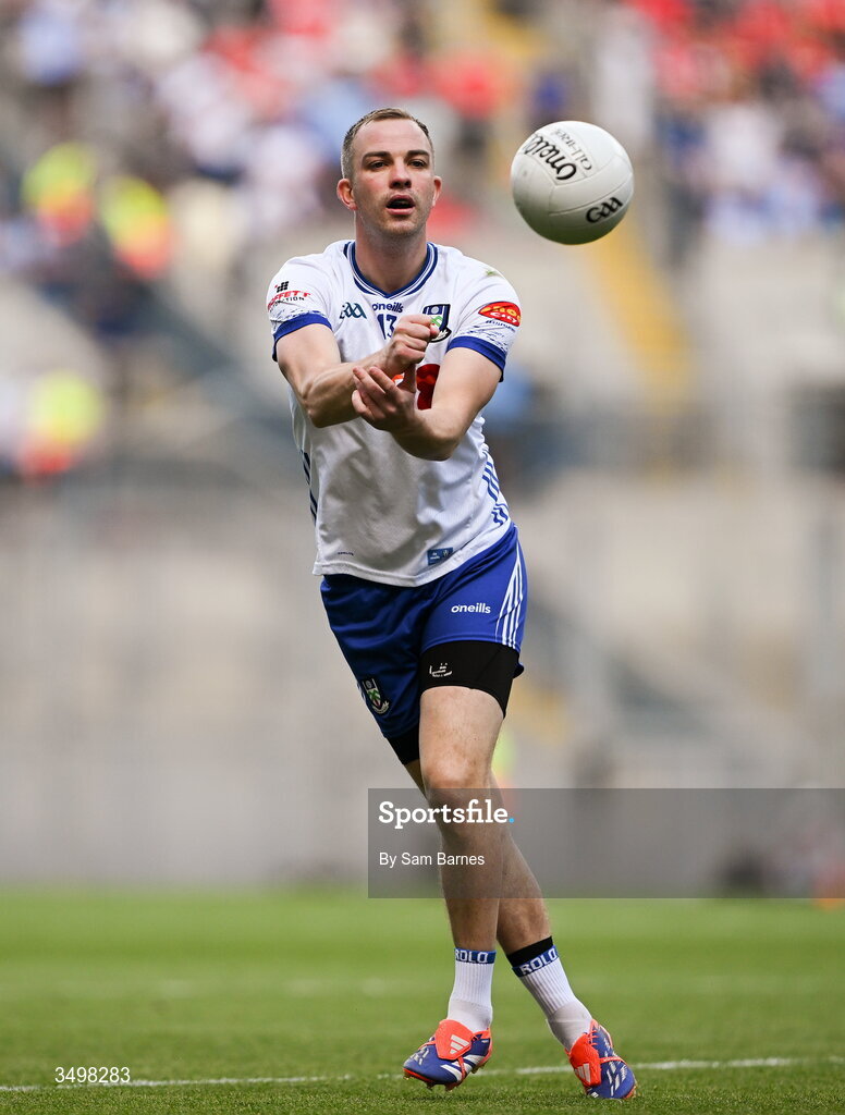 28 June 2026; Jack McCarron of Monaghan during the GAA Football All-Ireland Senior Championship quarter-final match between Louth and Monaghan at Croke Park in Dublin. Photo by Sam Barnes/Sportsfile
