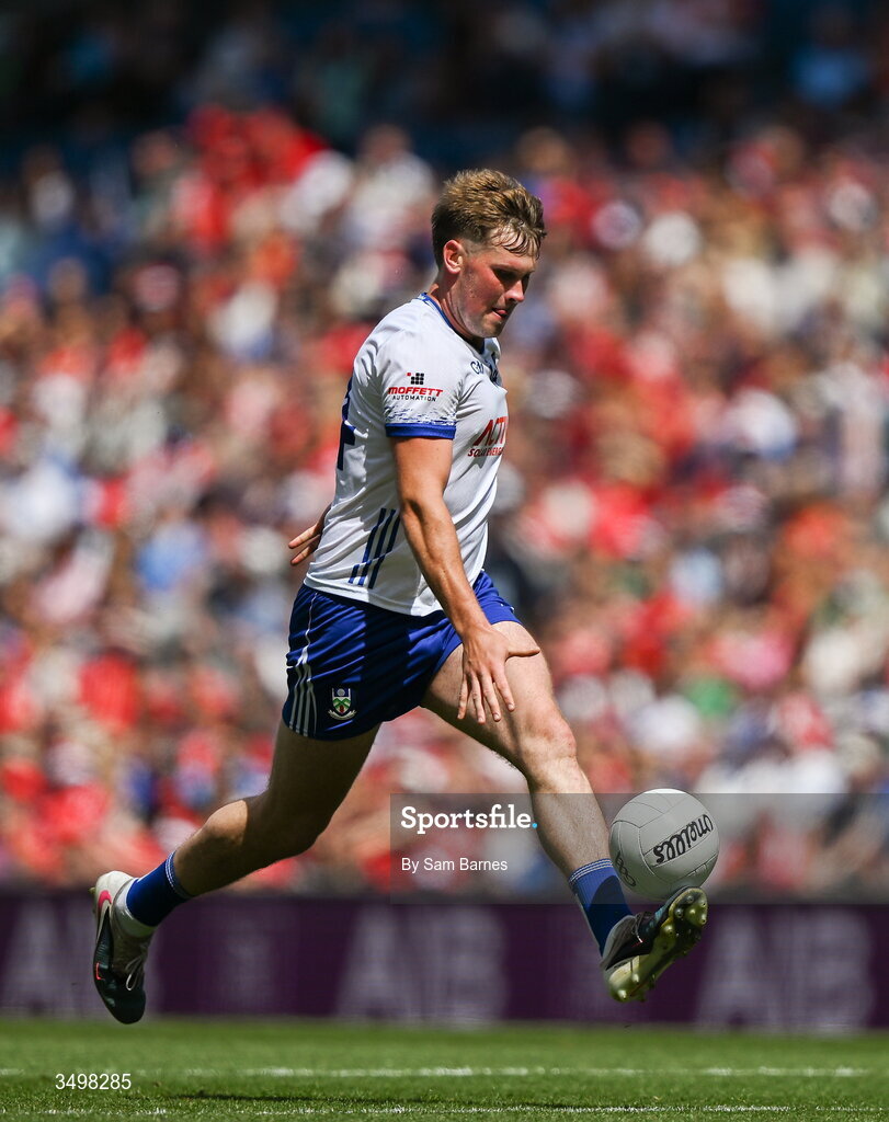 28 June 2026; Andrew Woods of Monaghan during the GAA Football All-Ireland Senior Championship quarter-final match between Louth and Monaghan at Croke Park in Dublin. Photo by Sam Barnes/Sportsfile