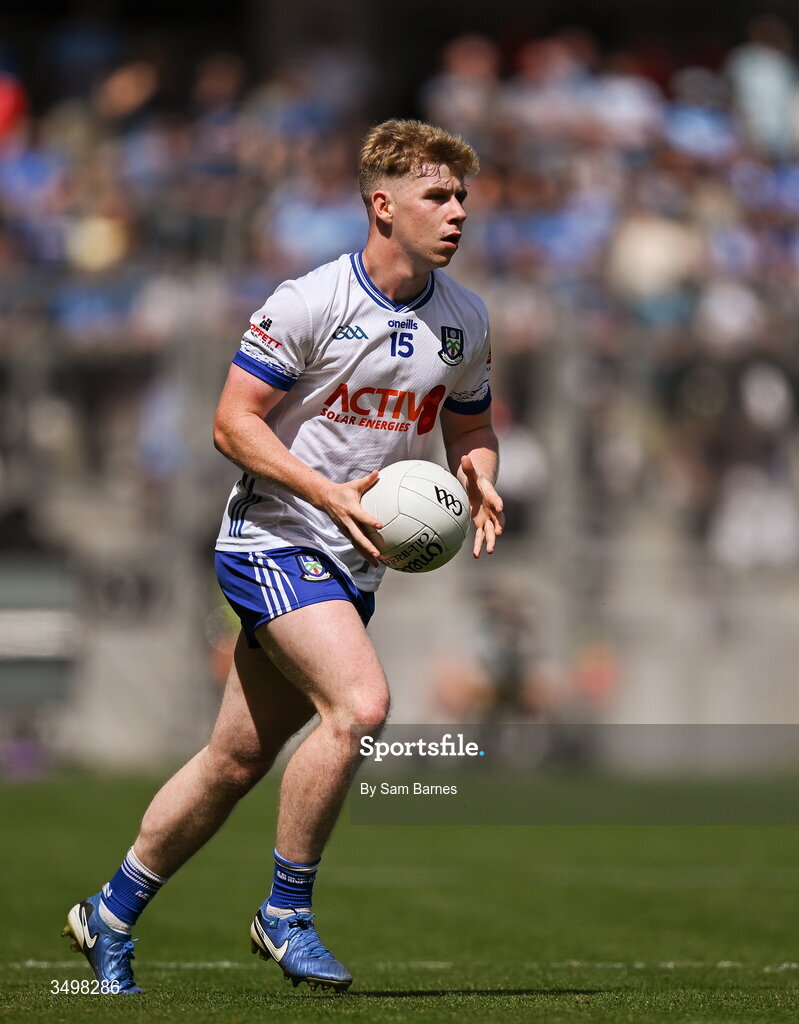 28 June 2026; Stephen Mooney of Monaghan during the GAA Football All-Ireland Senior Championship quarter-final match between Louth and Monaghan at Croke Park in Dublin. Photo by Sam Barnes/Sportsfile