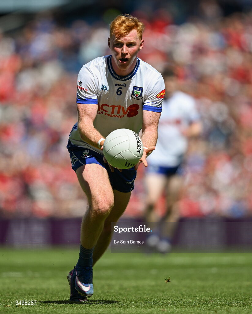 28 June 2026; Ryan O'Toole of Monaghan during the GAA Football All-Ireland Senior Championship quarter-final match between Louth and Monaghan at Croke Park in Dublin. Photo by Sam Barnes/Sportsfile