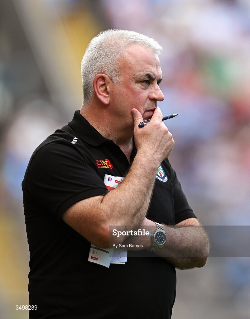28 June 2026; Monaghan manager Gabriel Bannigan during the GAA Football All-Ireland Senior Championship quarter-final match between Louth and Monaghan at Croke Park in Dublin. Photo by Sam Barnes/Sportsfile