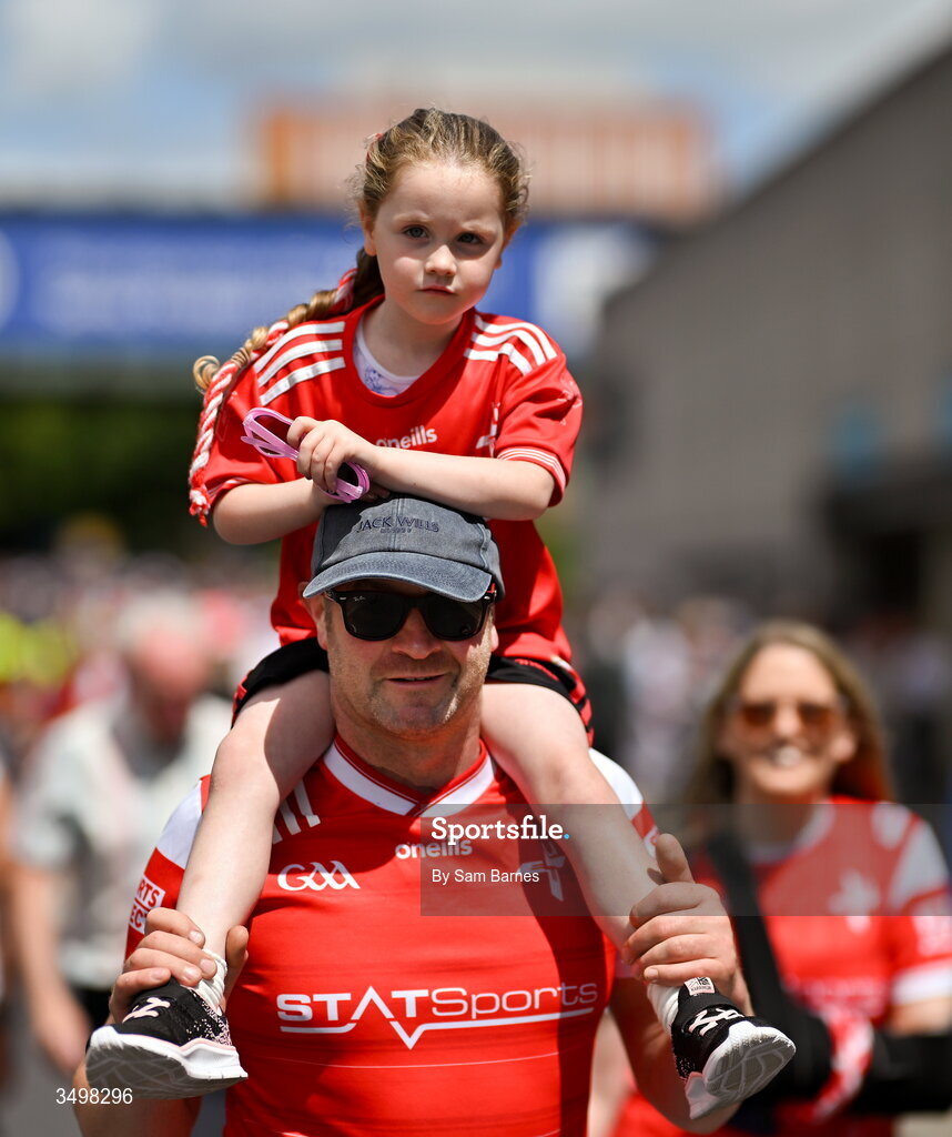 28 June 2026; Louth supporters arrive before the GAA Football All-Ireland Senior Championship quarter-final match between Louth and Monaghan at Croke Park in Dublin. Photo by Sam Barnes/Sportsfile