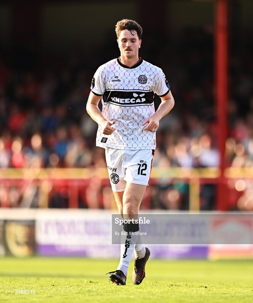 22 June 2026; Patrick Hickey of Bohemians during the SSE Airtricity Men’s Premier Division match between Shelbourne and Bohemians at Tolka Park in Dublin. Photo by Ben McShane/Sportsfile