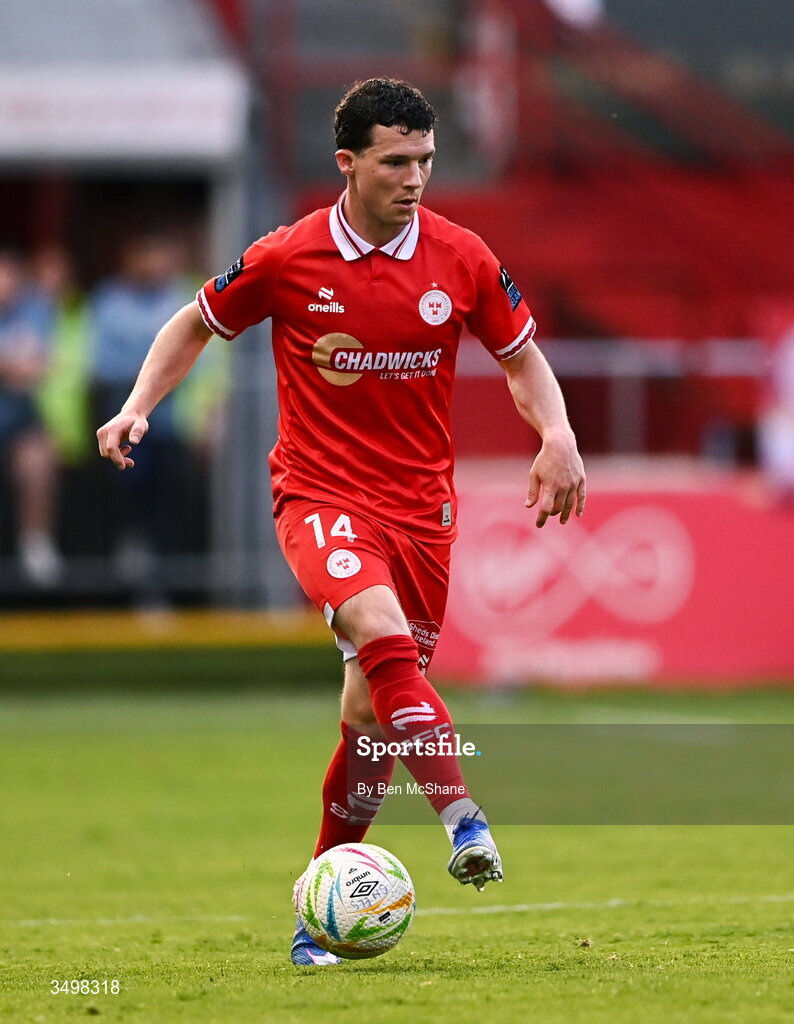 22 June 2026; Ali Coote of Shelbourne during the SSE Airtricity Men’s Premier Division match between Shelbourne and Bohemians at Tolka Park in Dublin. Photo by Ben McShane/Sportsfile